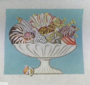 * Melissa Shirley 1790A Blue Shell Compote