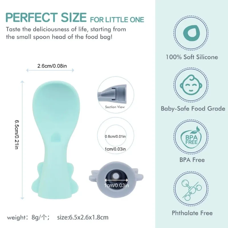 5 PCs Soft Flexible Silicone Baby Spoons