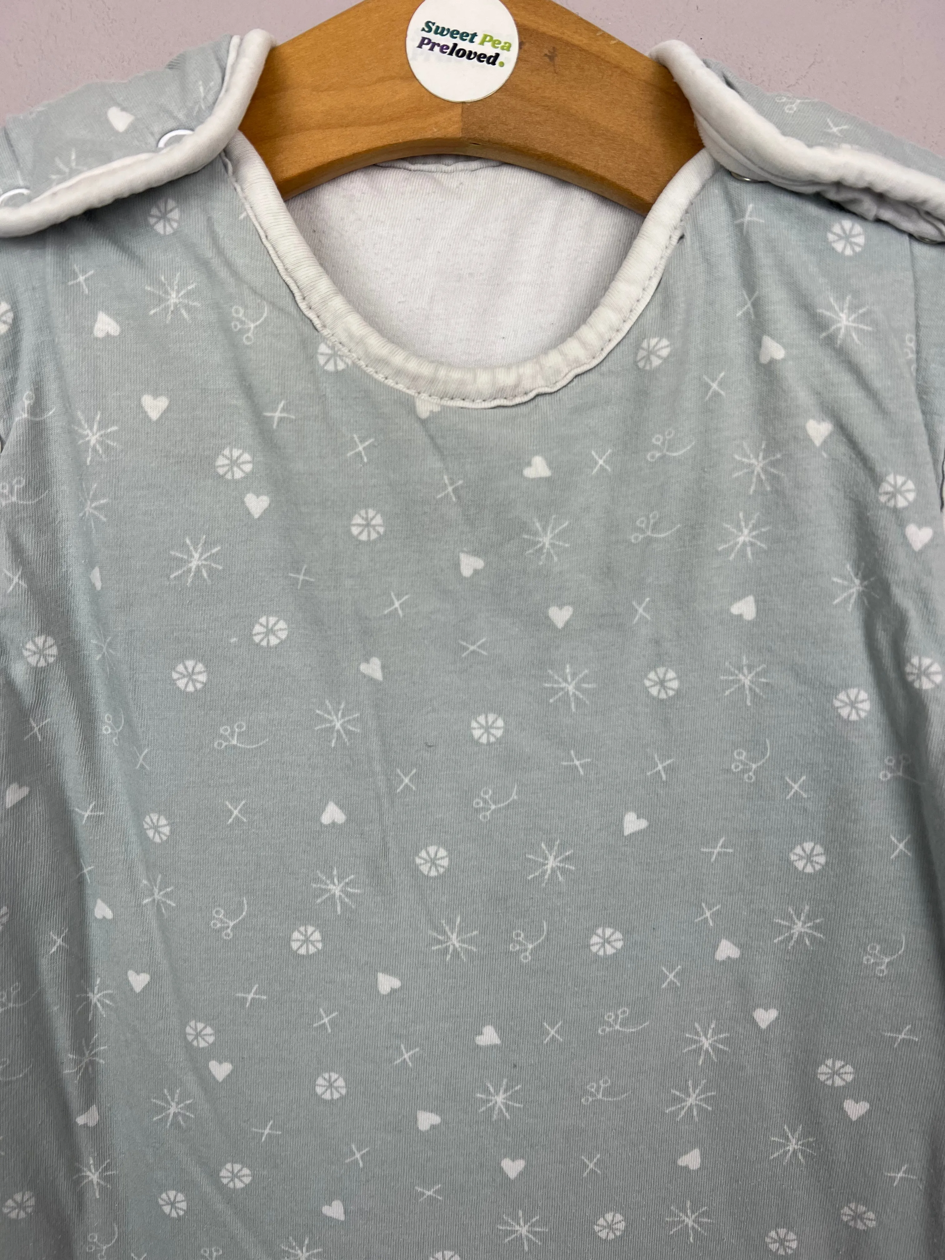 6-18m Grobag Grey heart print jersey Sleeping Bag 2.5 tog