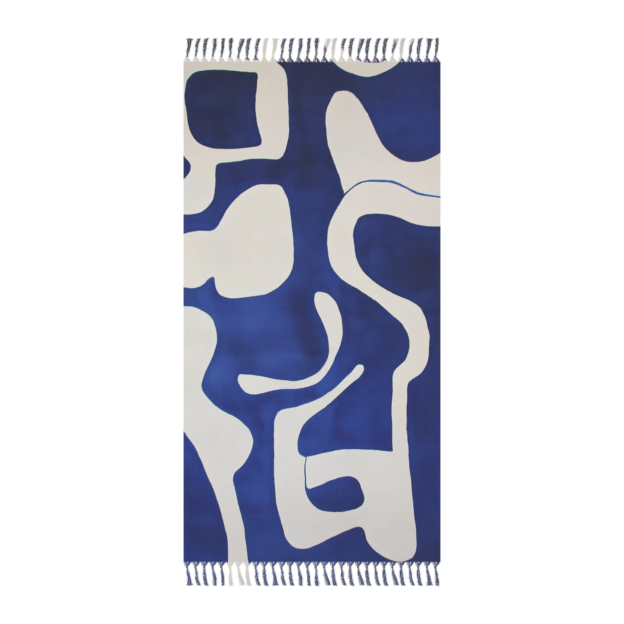 Abstract Blue & White Beach Towel