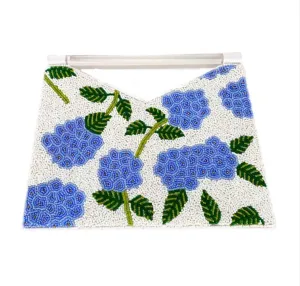 Acrylic Handle Clutch in Hydrangea Blossoms