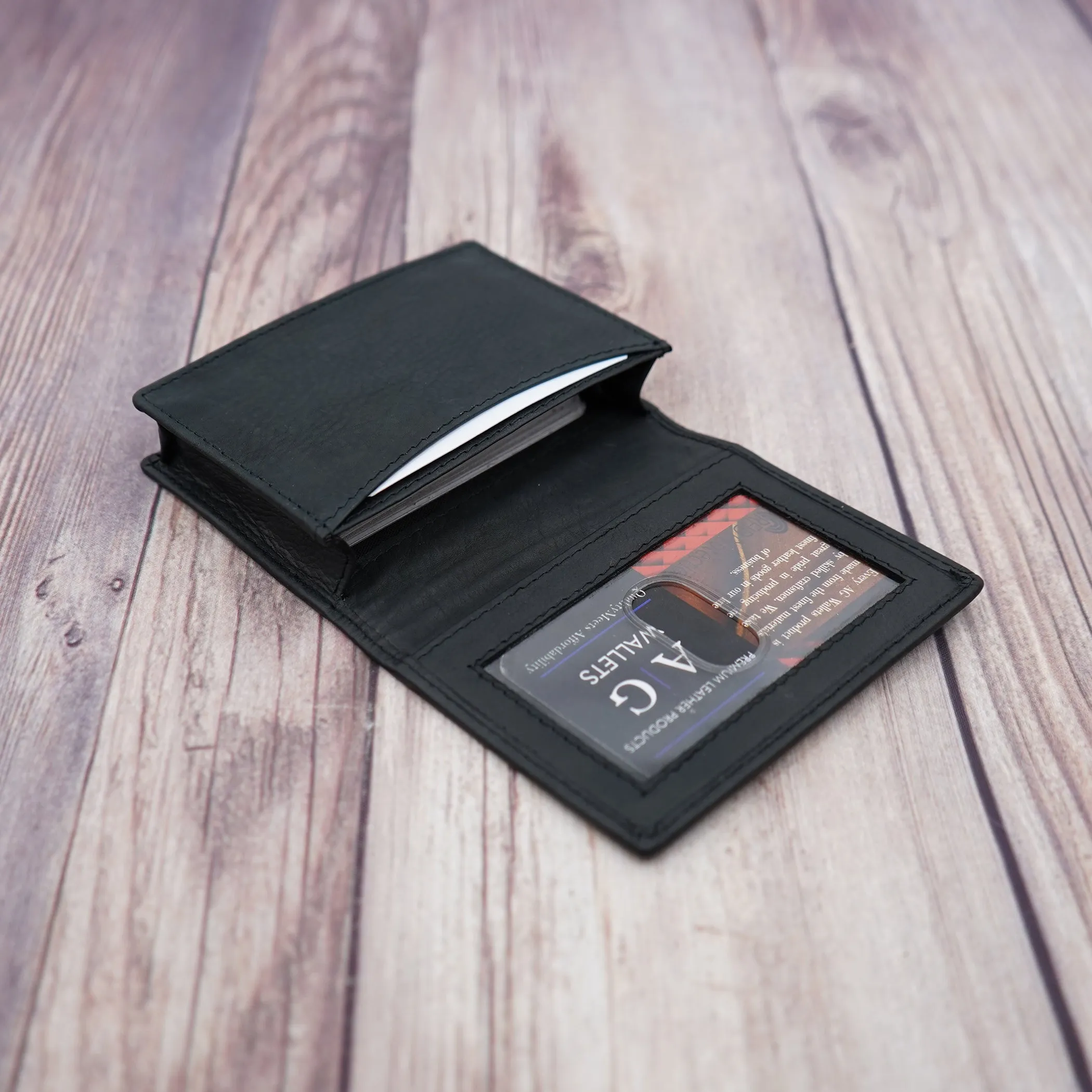 AG Wallets Napa Leather Business Card Holder & Wallet - Holds Up to 40 Cards, Stylish and Functional Organizer for Professionals