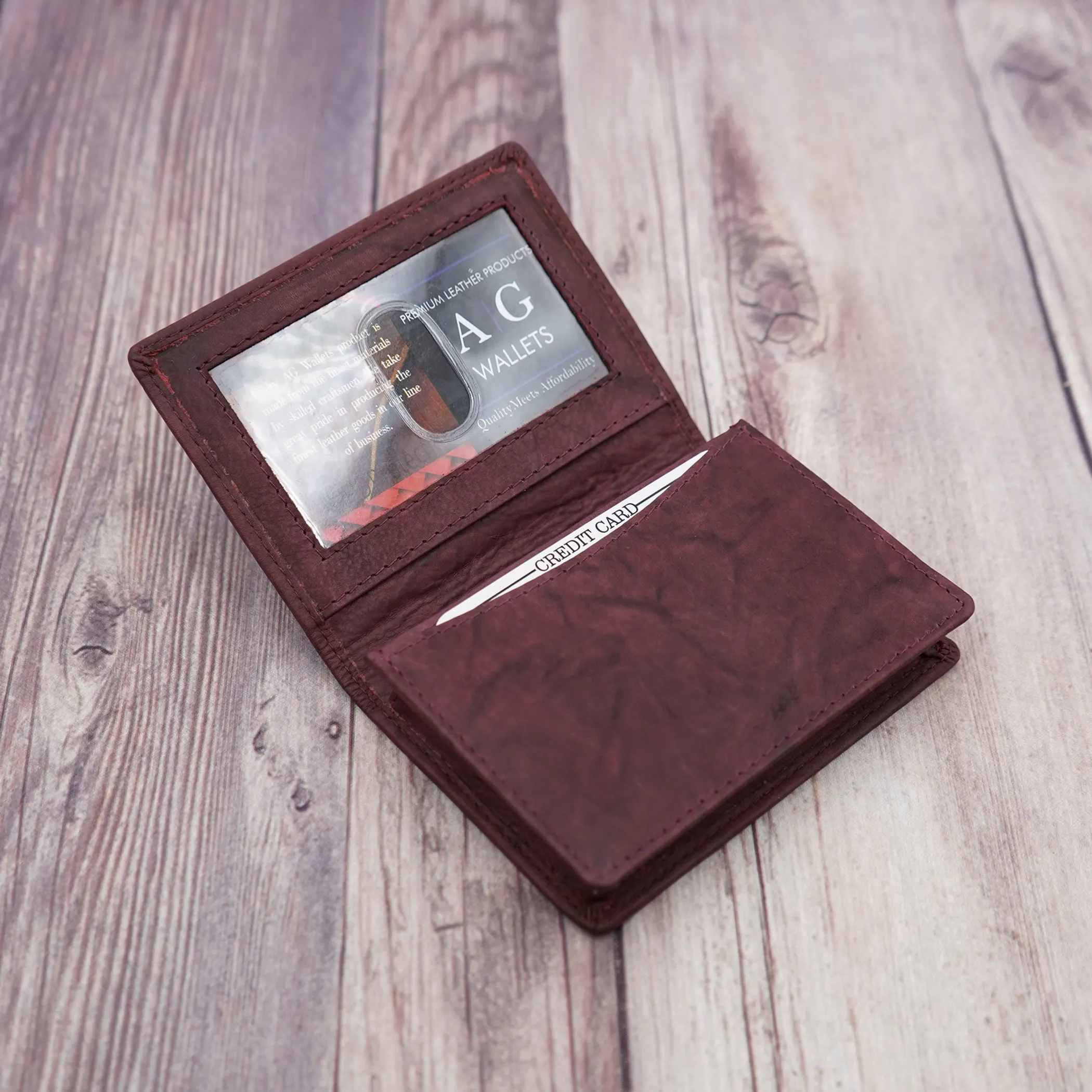 AG Wallets Napa Leather Business Card Holder & Wallet - Holds Up to 40 Cards, Stylish and Functional Organizer for Professionals