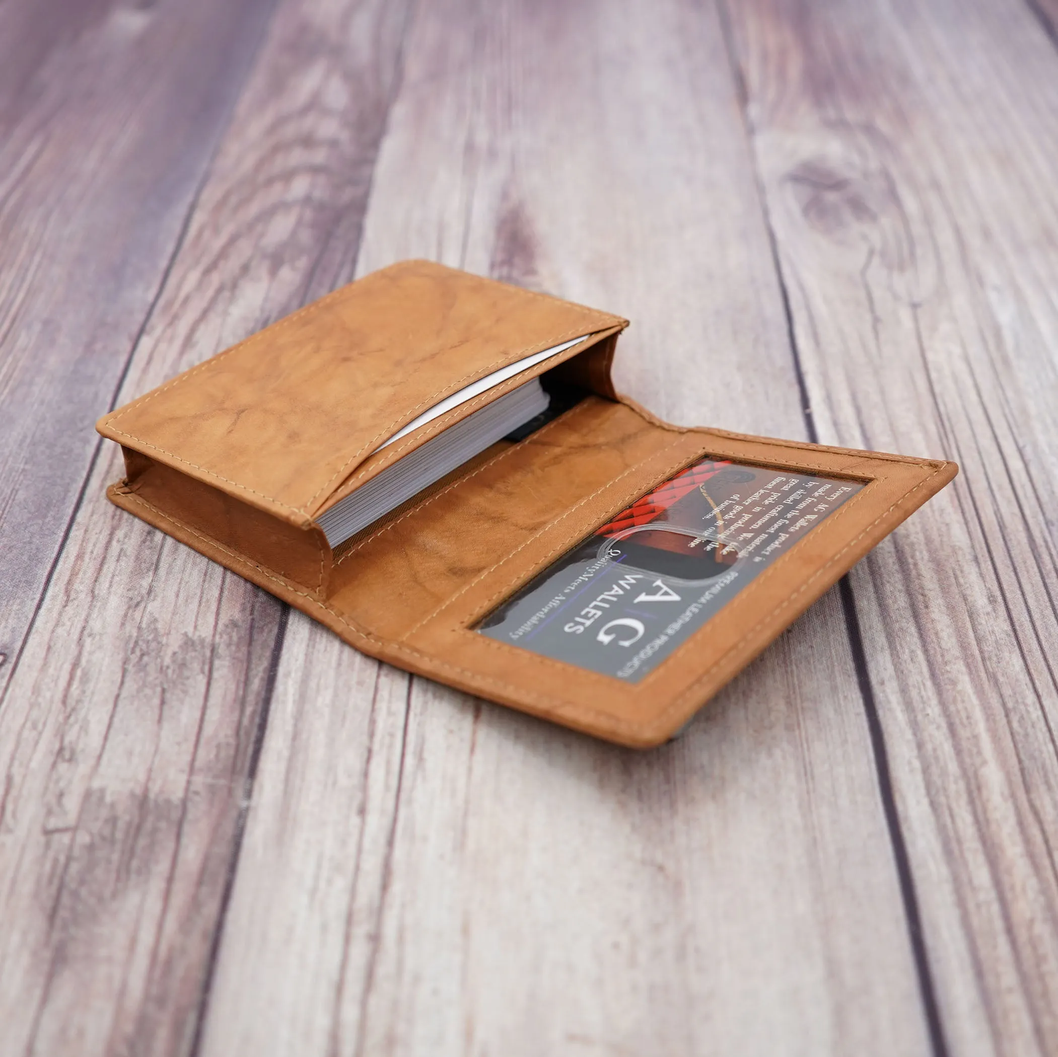 AG Wallets Napa Leather Business Card Holder & Wallet - Holds Up to 40 Cards, Stylish and Functional Organizer for Professionals