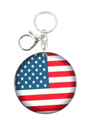 AMERICAN FLAG W/ MIRROR KEYCHAIN
