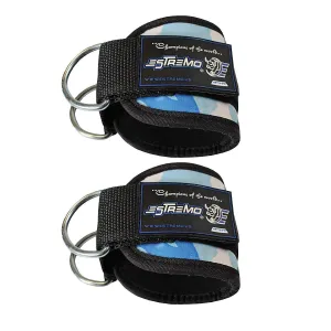 Ankle Straps for Cable Machine - Blue Camouflage