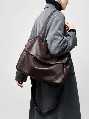 Bag arge capacity shoulder genuine leather