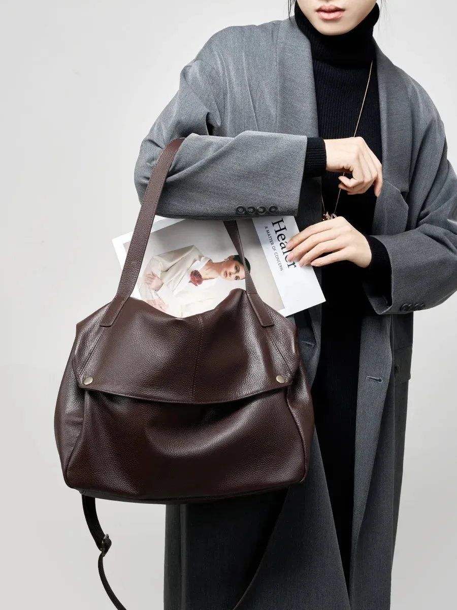 Bag arge capacity shoulder genuine leather