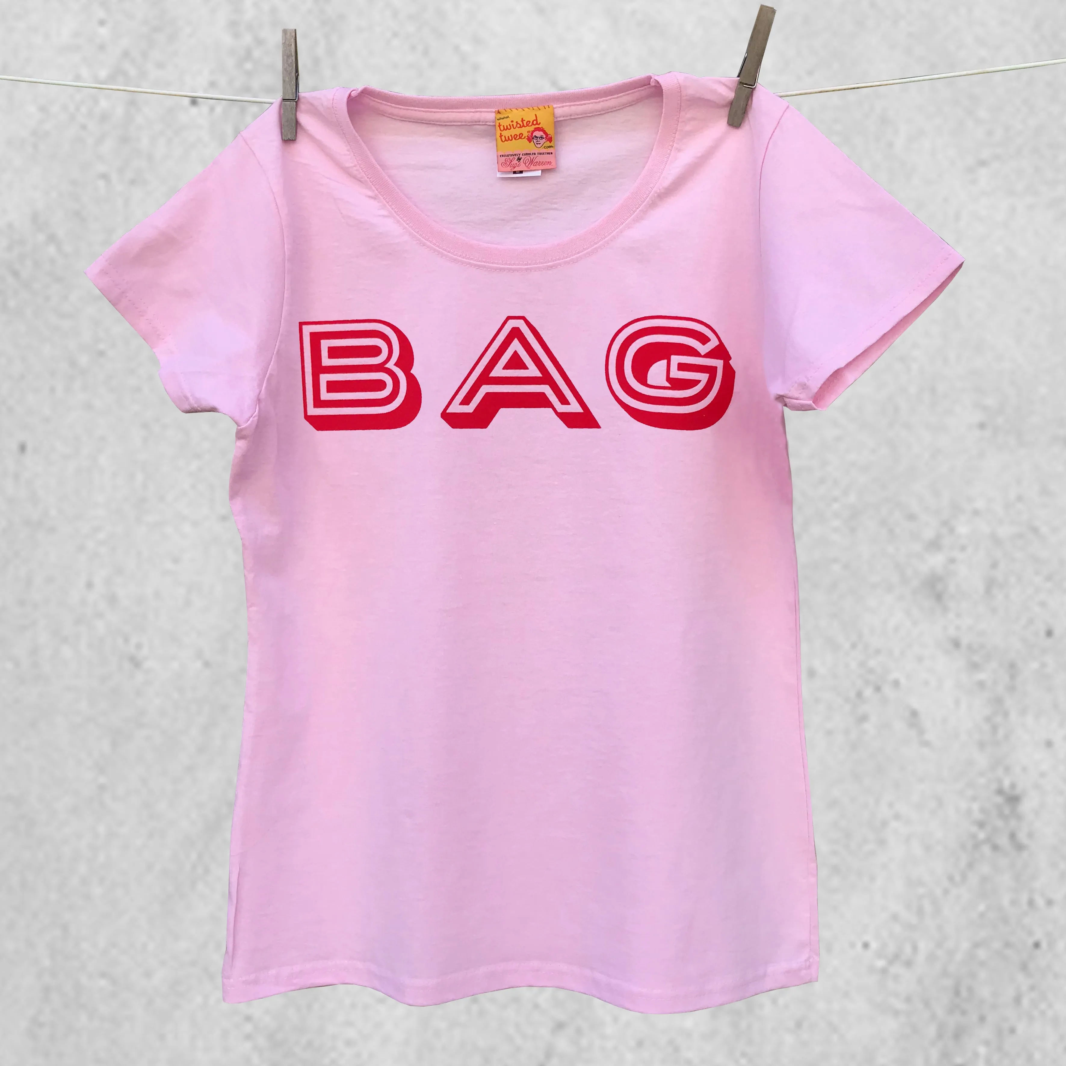'Bag' slogan ladies t shirt for glamorous older women