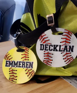 Baseball Softball Bag Tag