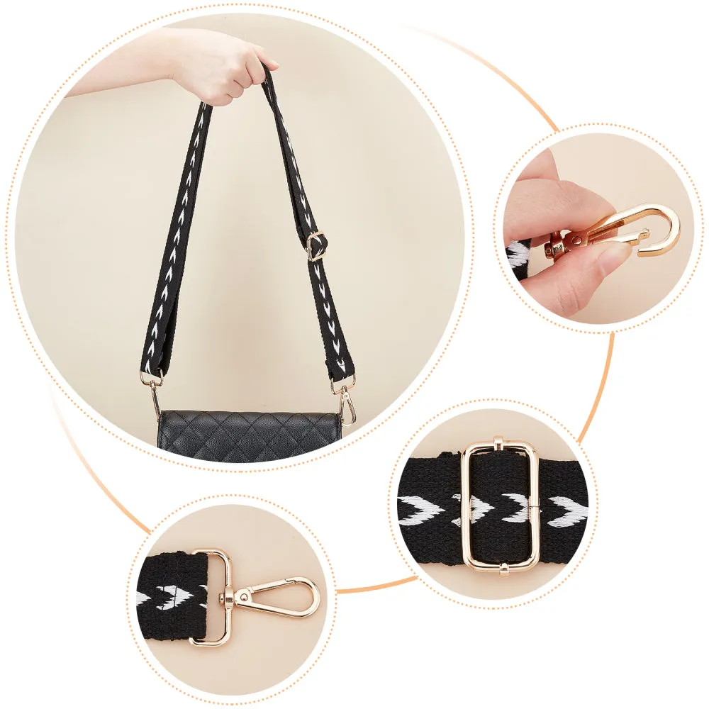 Black and White Arrows Purse Strap, Bag Strap | 31 - 51 Inch Guitar purse straps