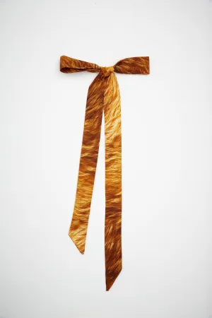 BROWN FUR HAIR BOW