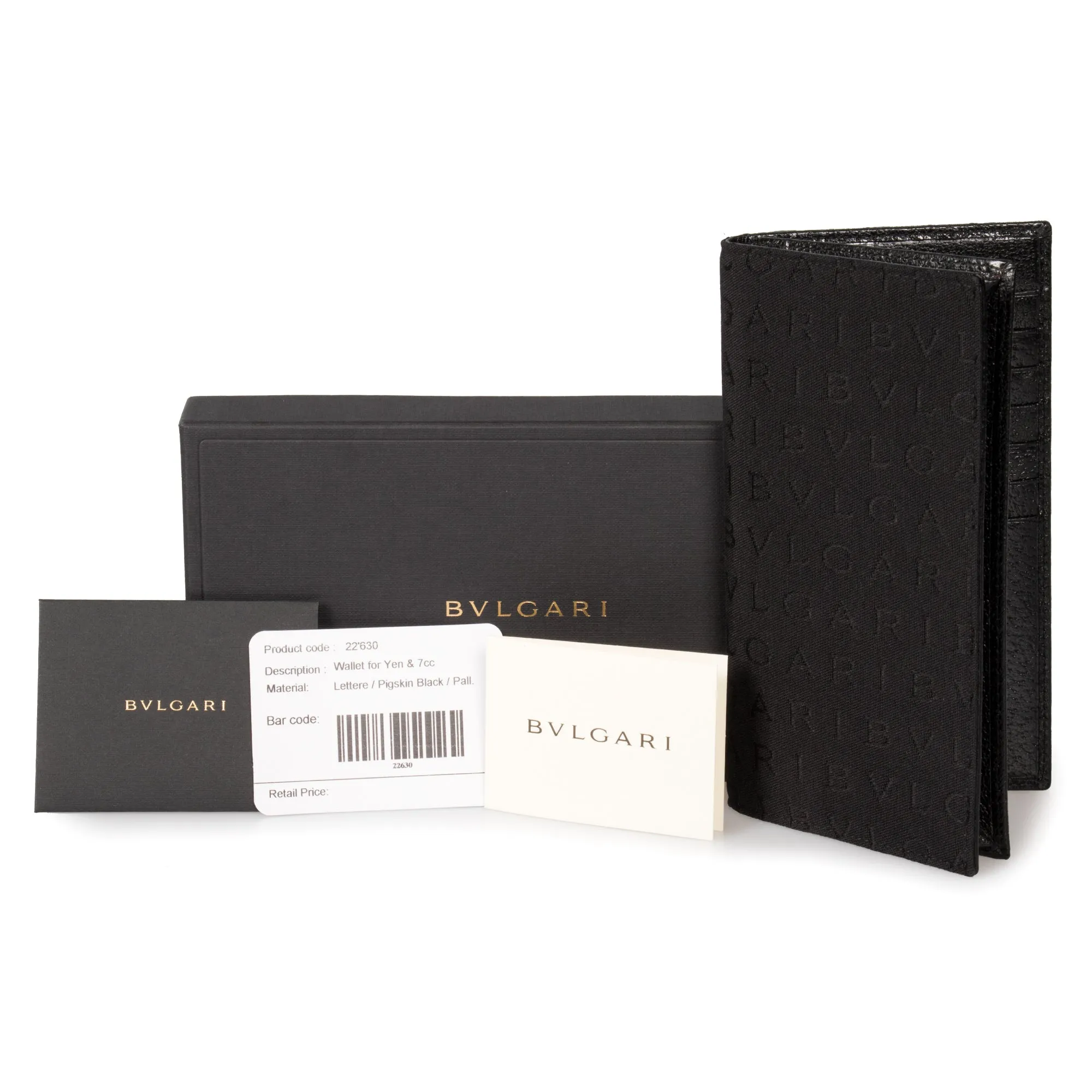 Bvlgari Black Fabric Flap Wallet
