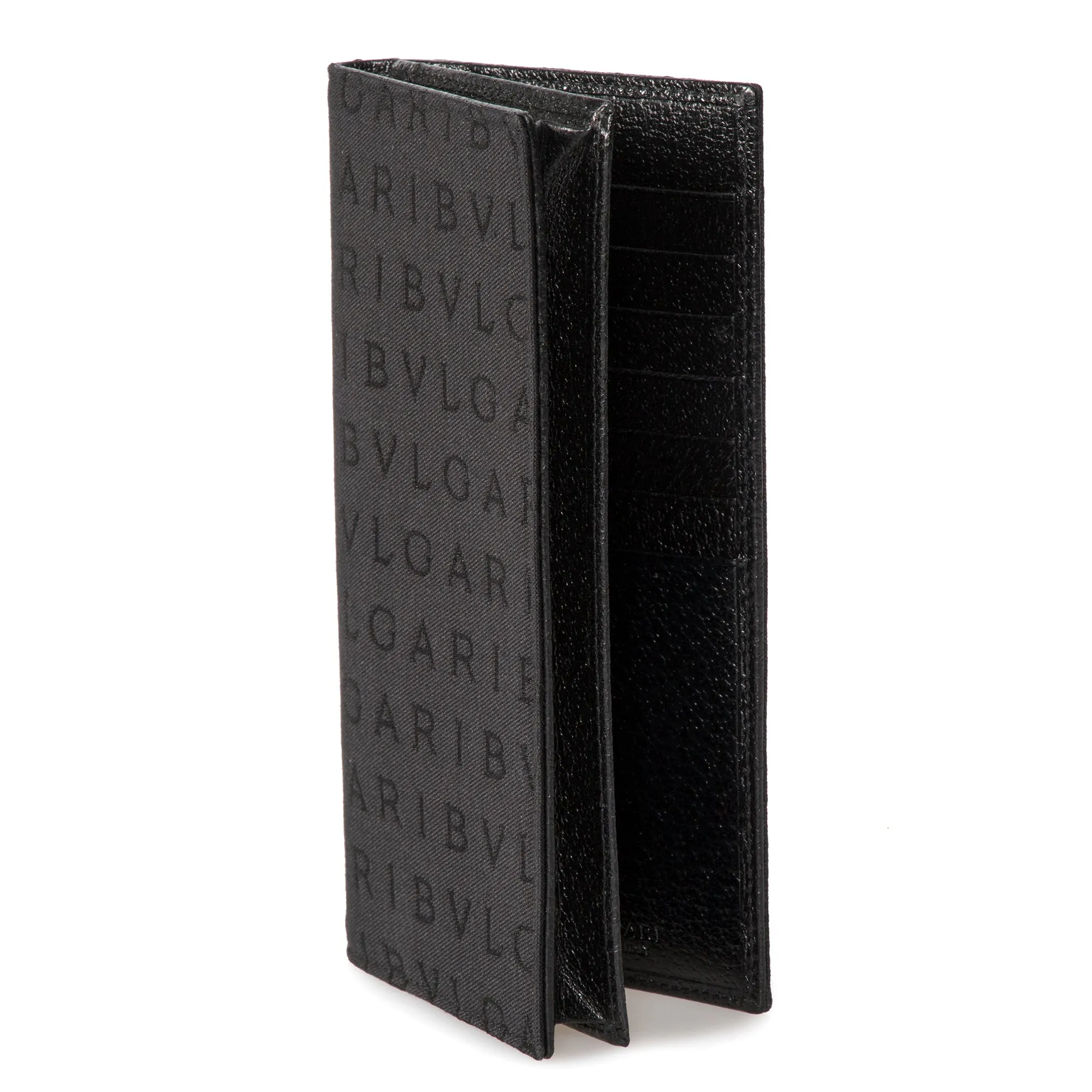 Bvlgari Black Fabric Flap Wallet