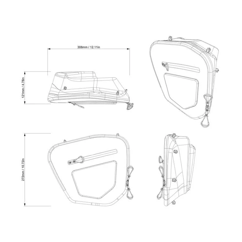 Can-Am Rear Upper Door Storage Bags ｜ Maverick R, Maverick R MAX