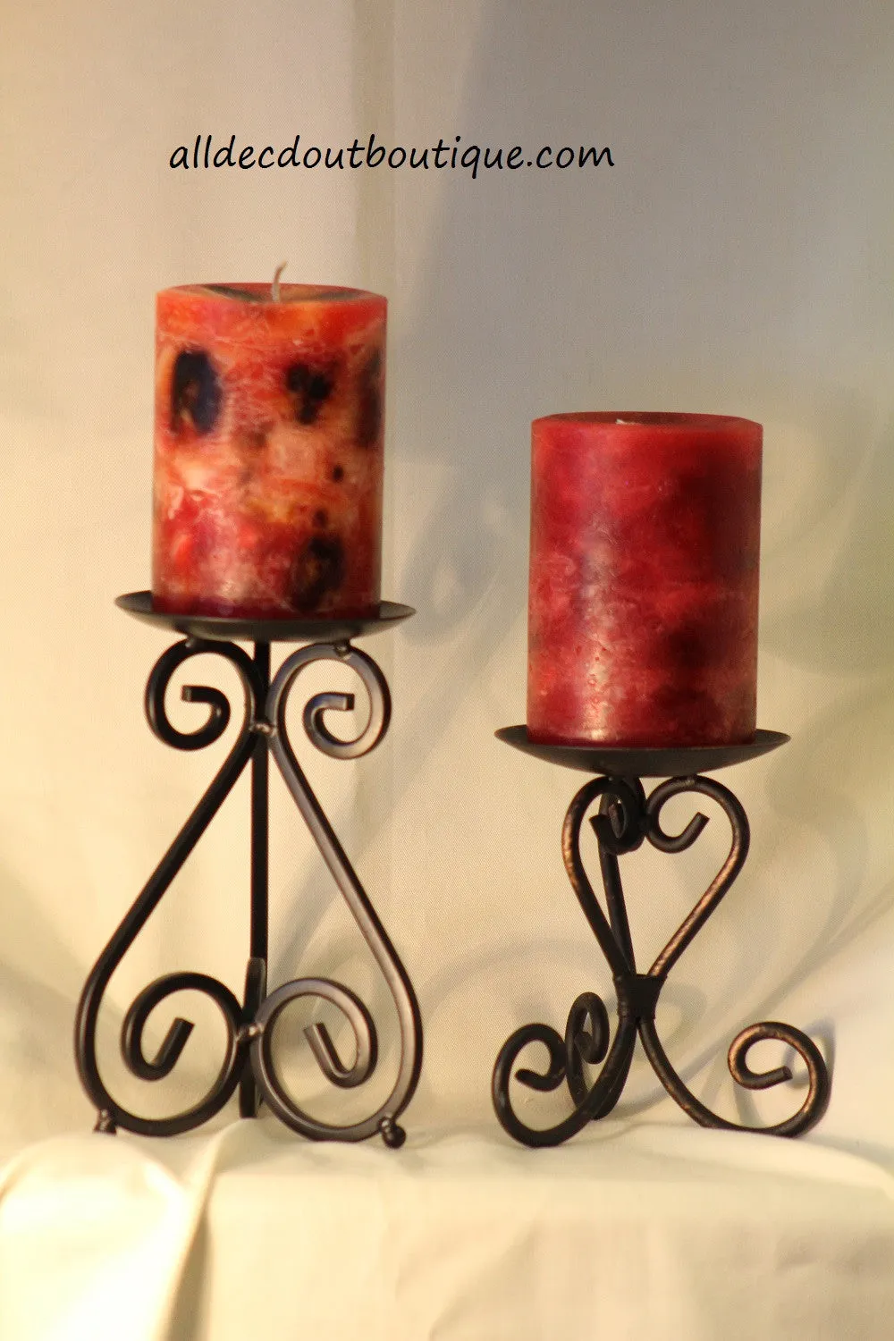 Candle Holder | Medium Metal Scroll Candle Holder