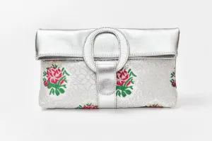 Casablanca Foldover Clutch - Silver