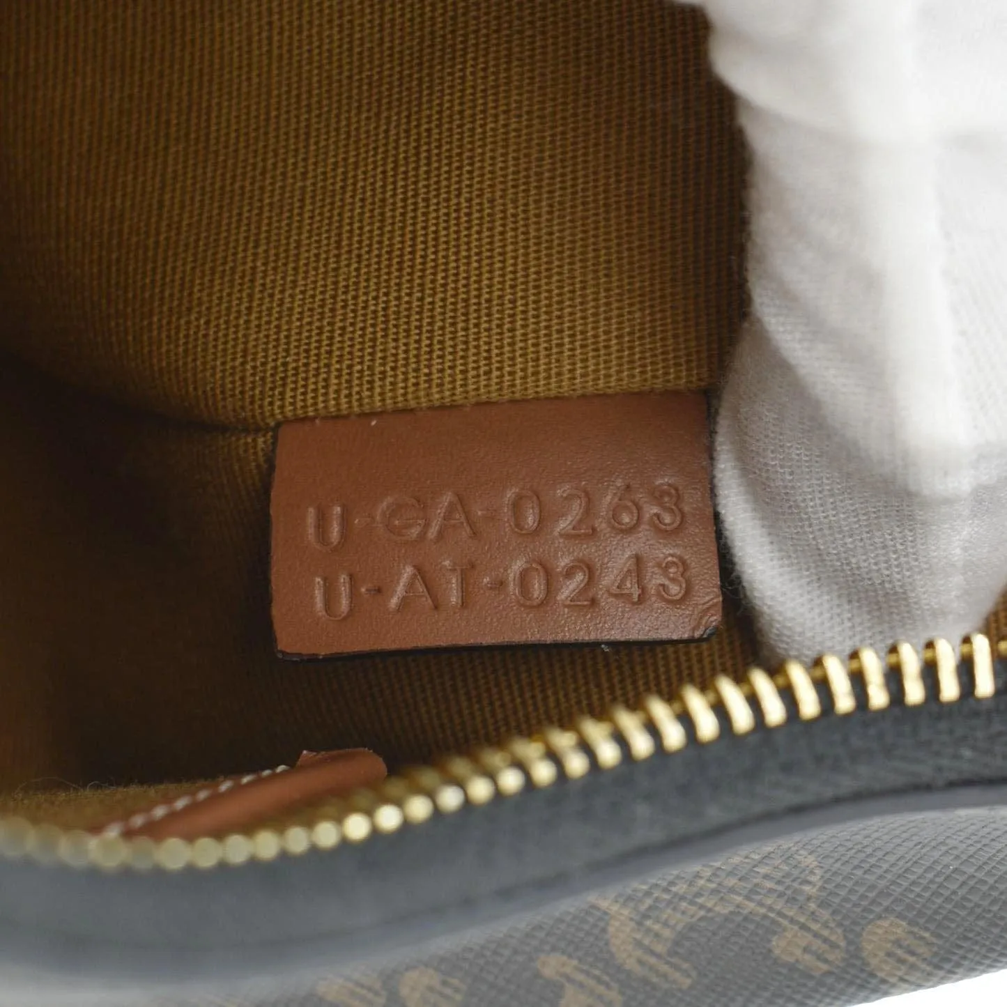CELINE Ava Triomphe Canvas Calfskin Shoulder Bag Tan