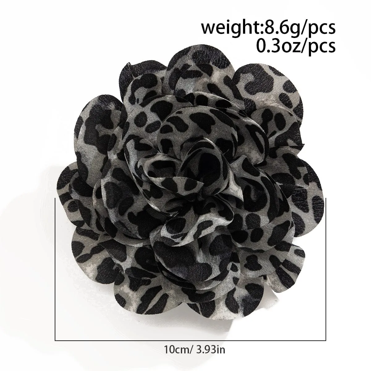 Chic Leopard  Rose Flower Pin Brooch