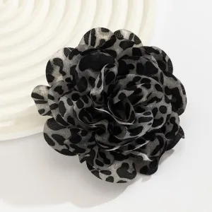 Chic Leopard  Rose Flower Pin Brooch