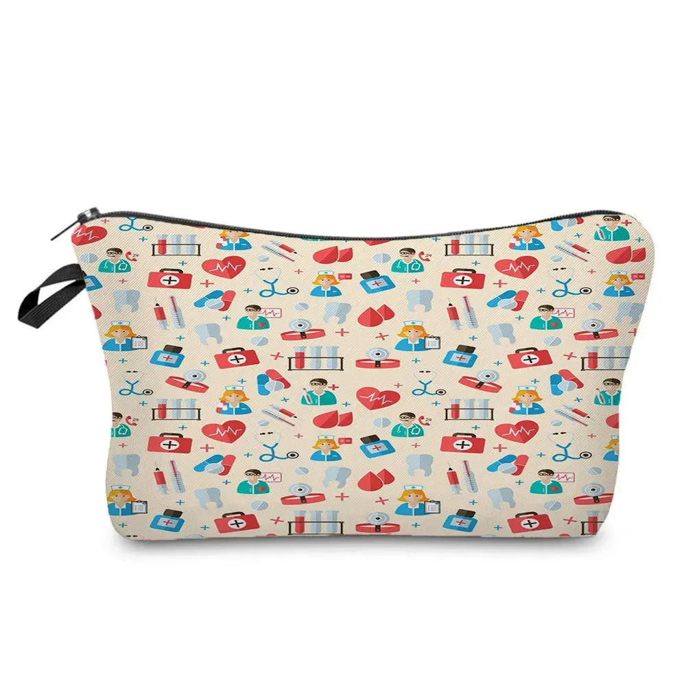 Chic Nurse Printed Cosmetic Bags