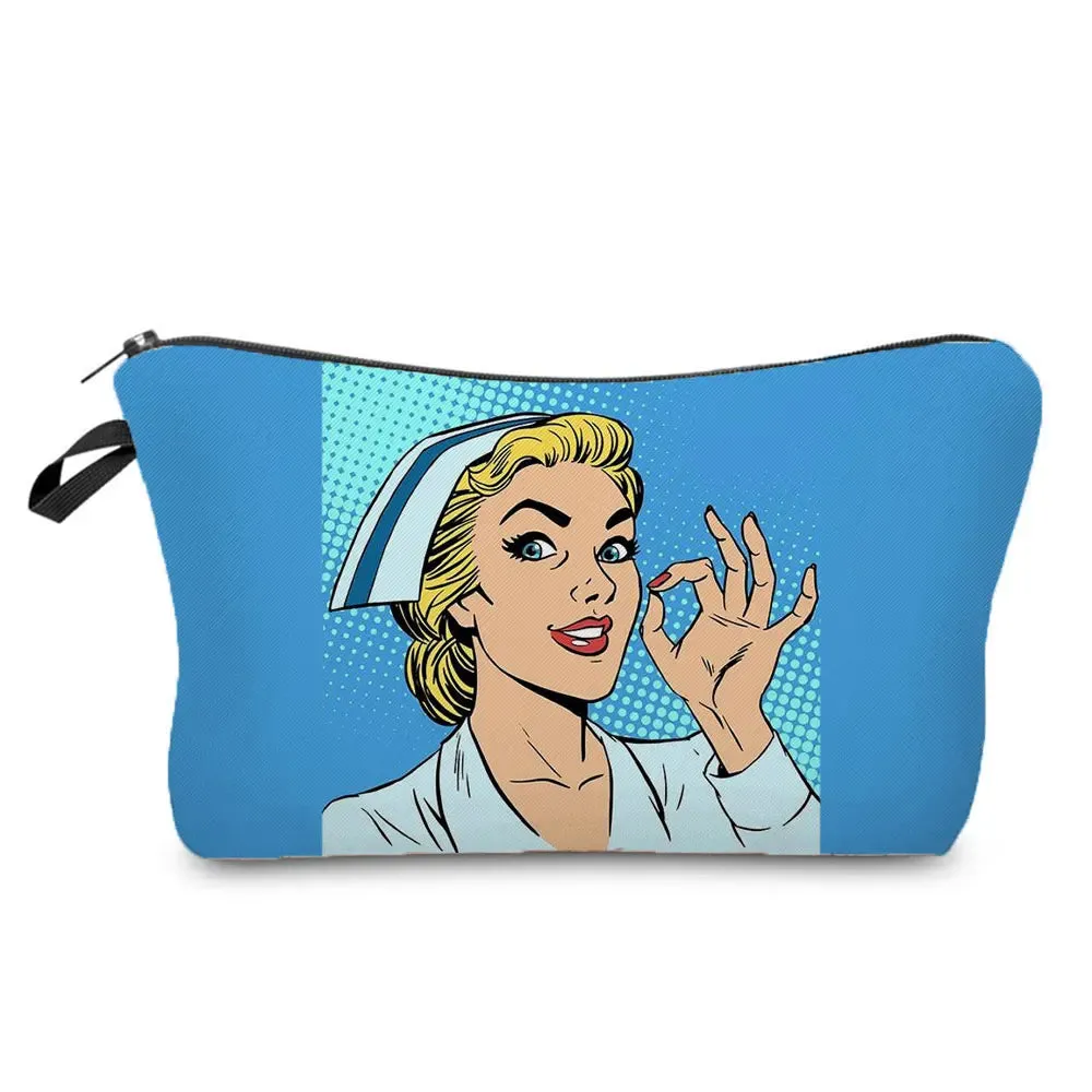 Chic Nurse Printed Cosmetic Bags