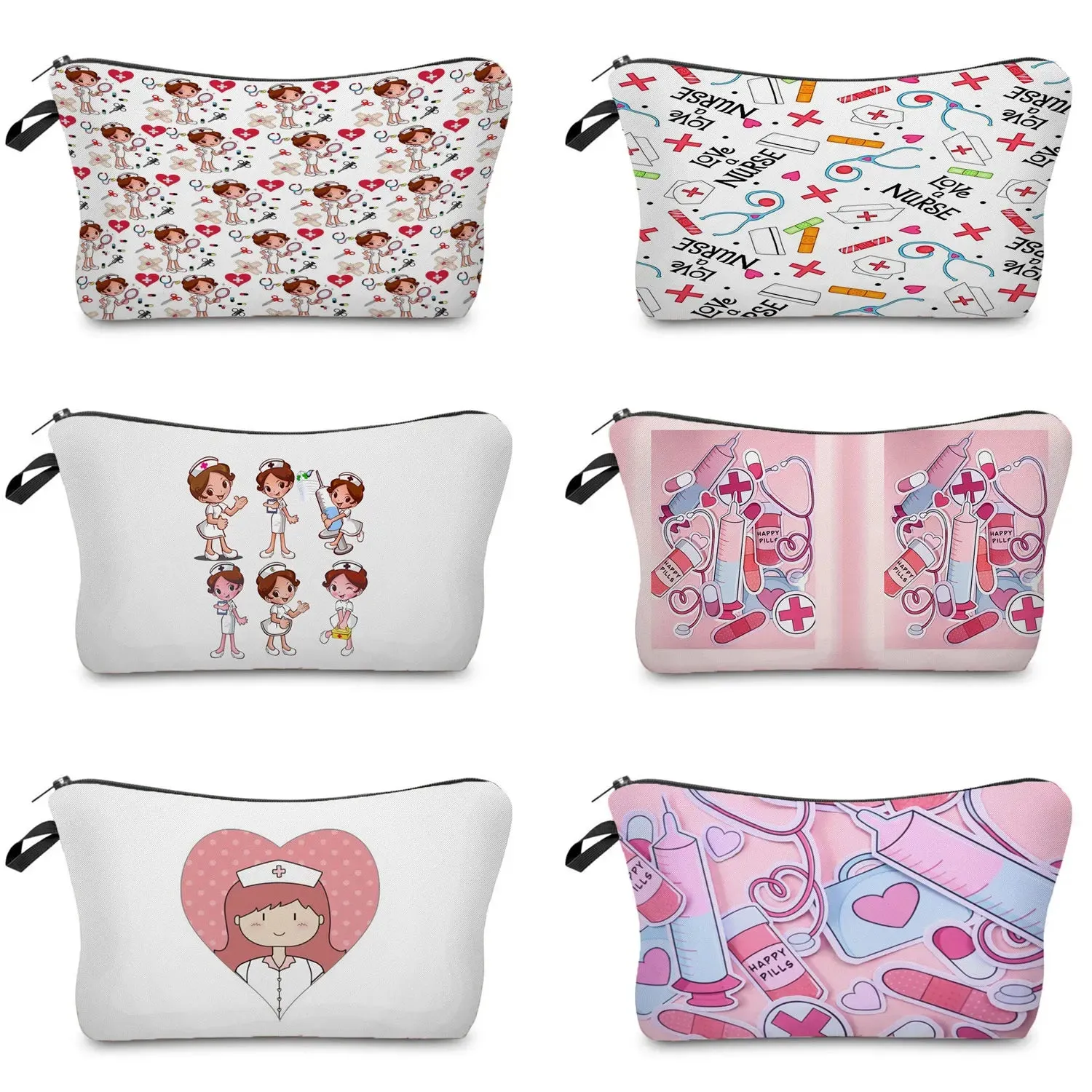 Chic Nurse Printed Cosmetic Bags