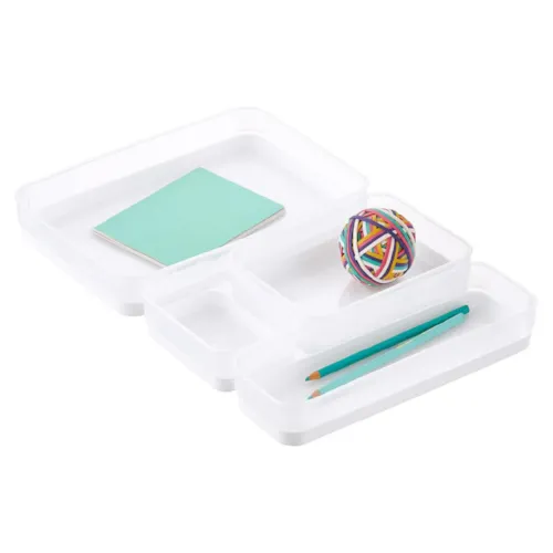 Clear & White Drawer Organizer Trays