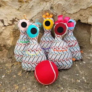 Colored Triangles Monster Bowling Game Set