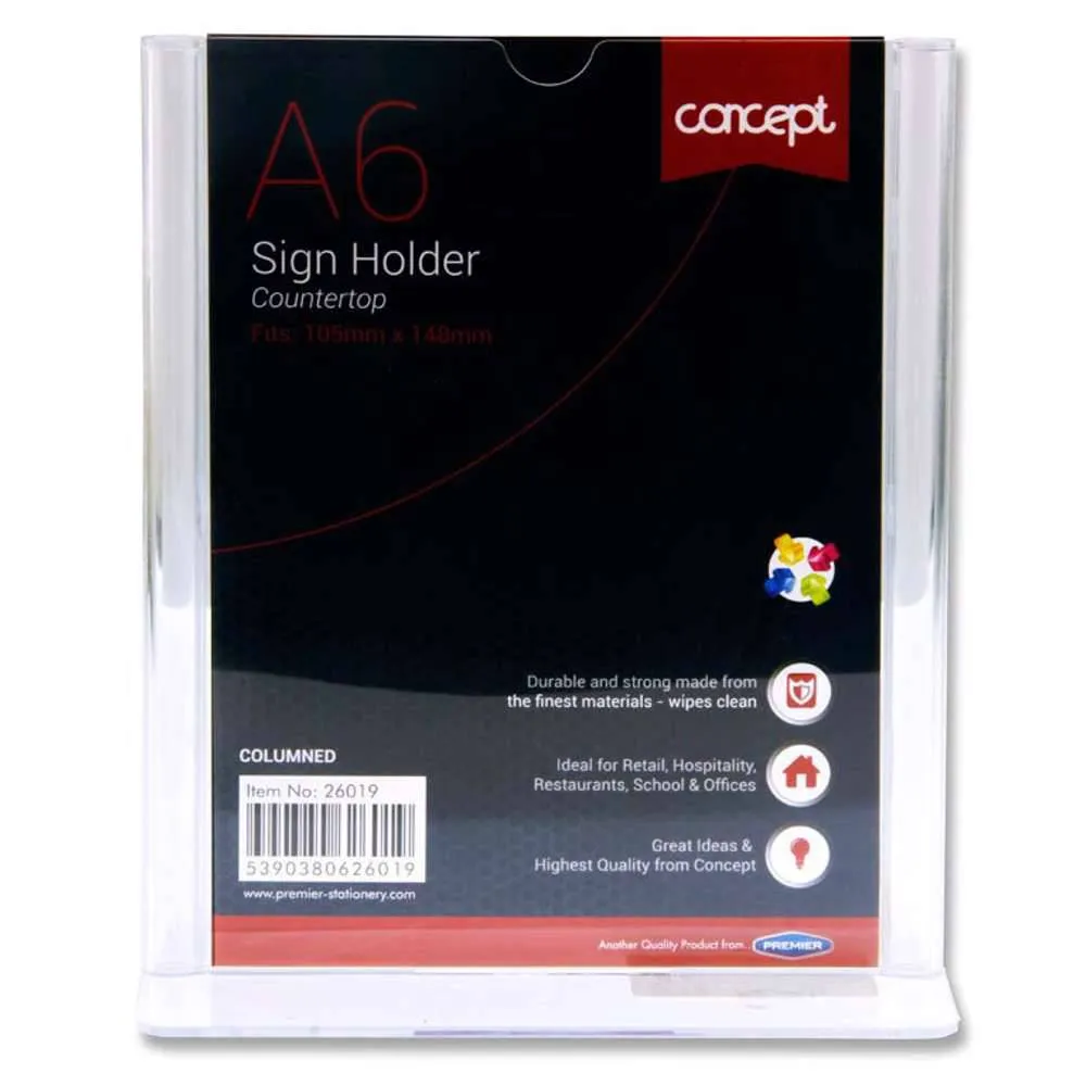 CONCEPT A6 COUNTER TOP COLUMNED SIGN HOLDER
