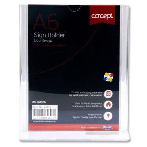 CONCEPT A6 COUNTER TOP COLUMNED SIGN HOLDER