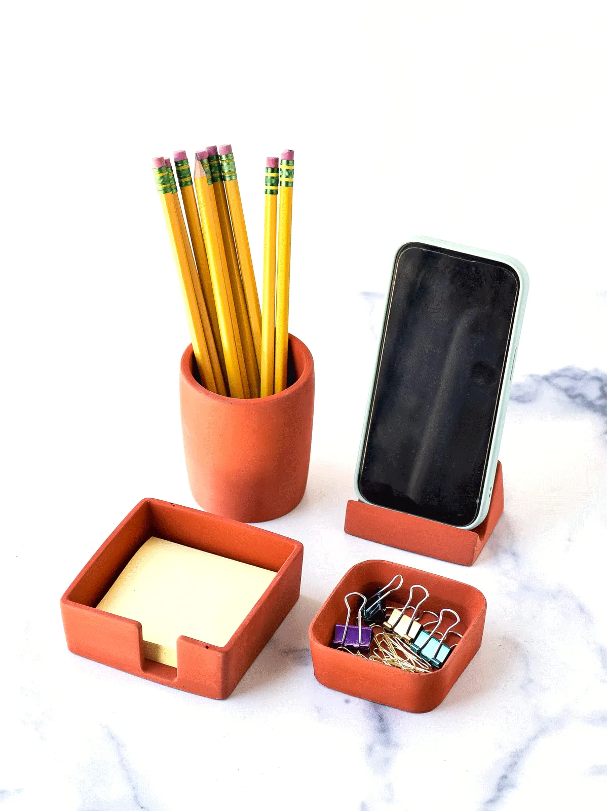Concrete Desk Accessories Set
