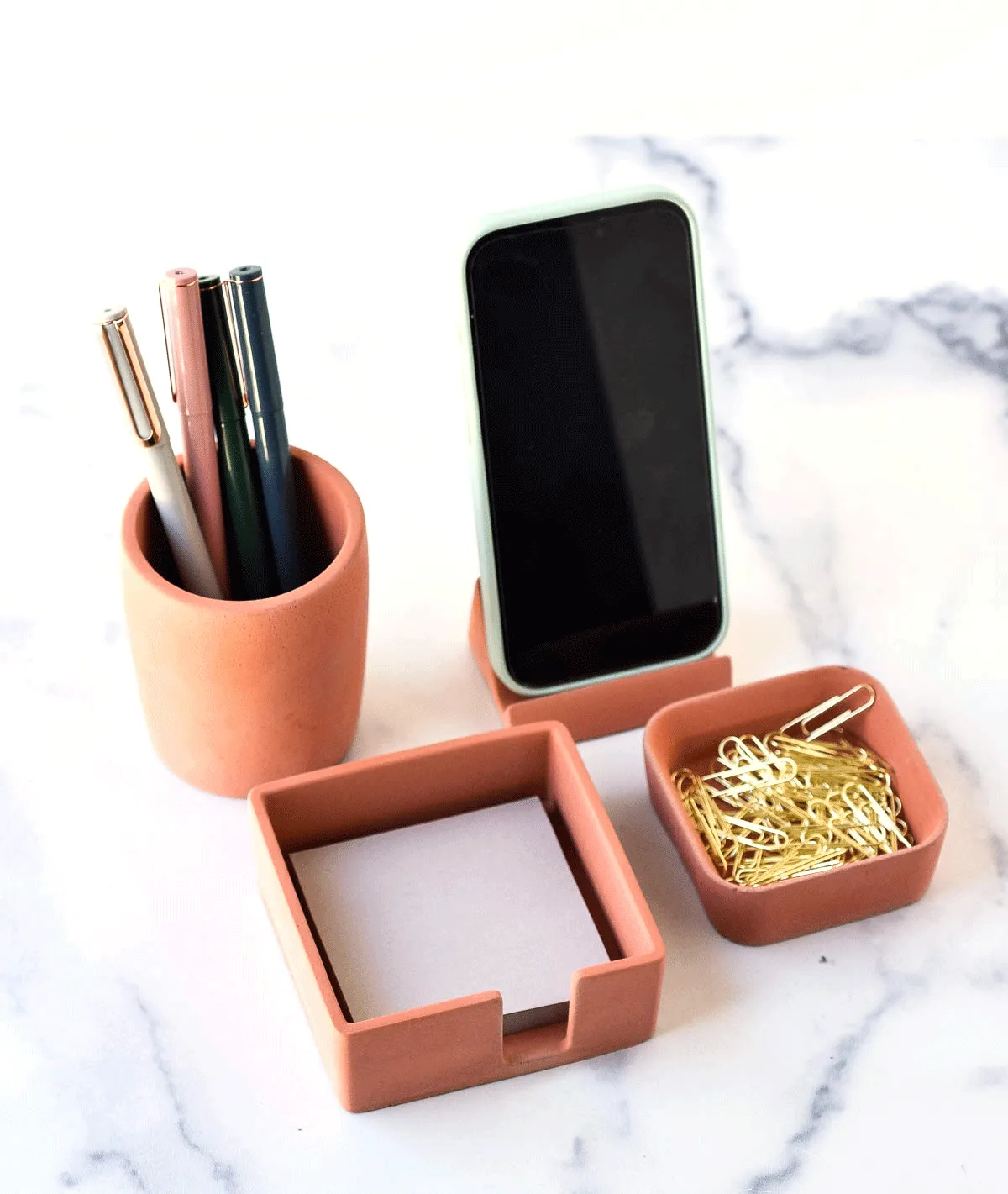 Concrete Desk Accessories Set