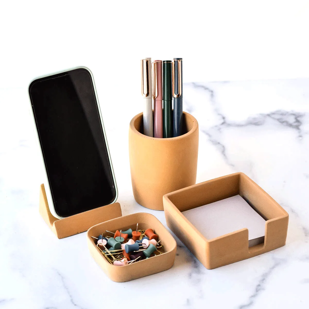 Concrete Desk Accessories Set