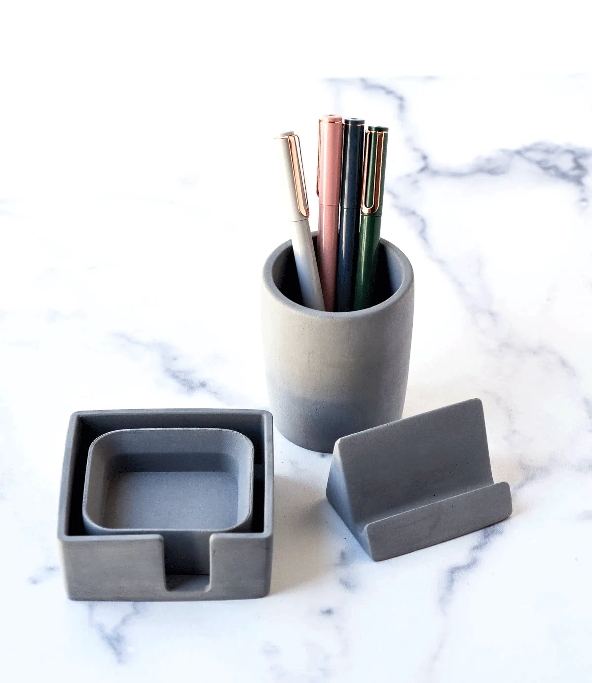 Concrete Desk Accessories Set