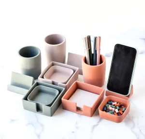 Concrete Desk Accessories Set
