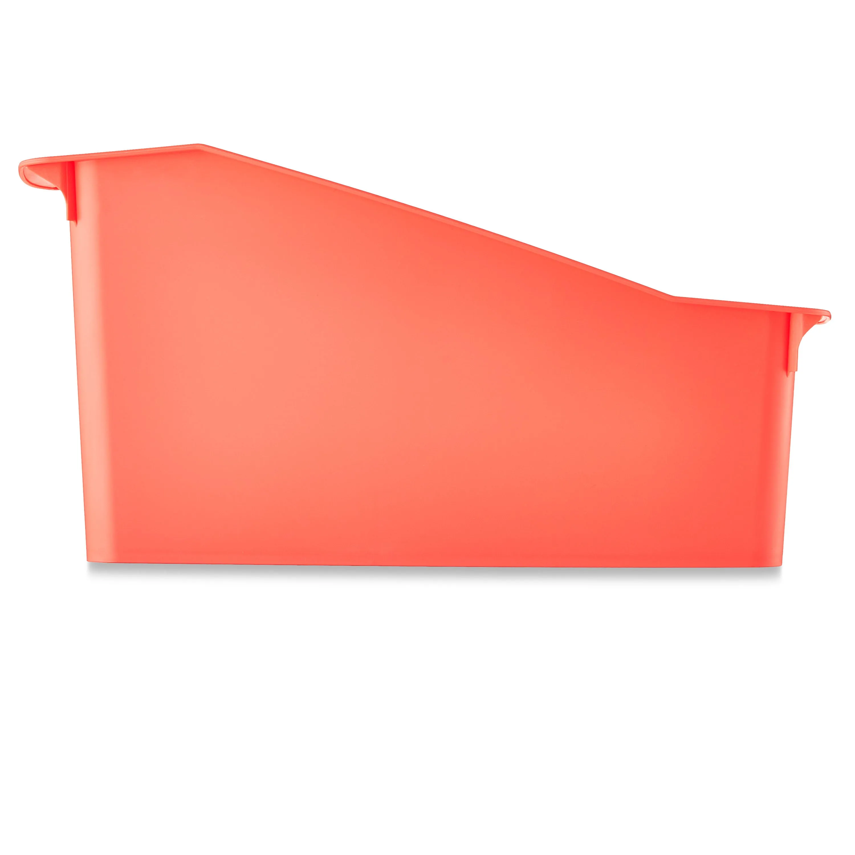 Coral Desktop Book Organizer Bin - Large Size, Drop-Resistant Plastic, 6-Pack