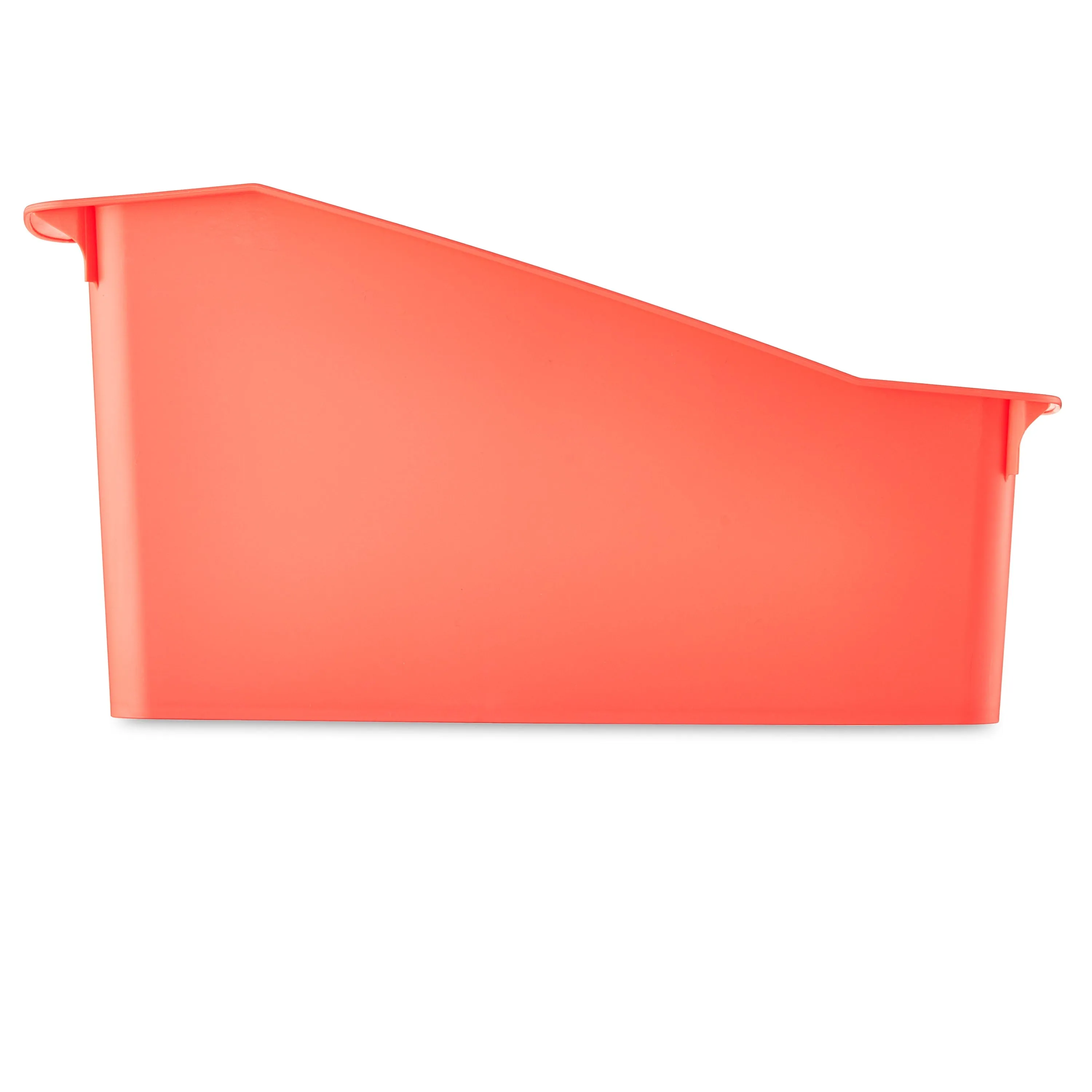 Coral Desktop Book Organizer Bin - Large Size, Drop-Resistant Plastic, 6-Pack