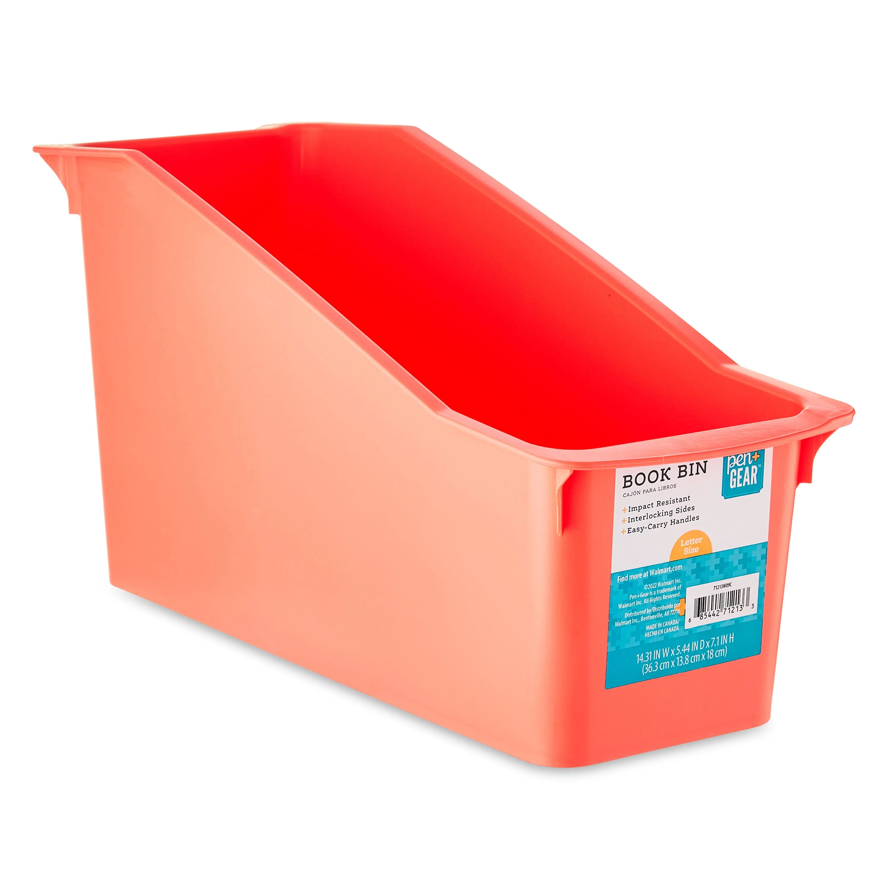 Coral Desktop Book Organizer Bin - Large Size, Drop-Resistant Plastic, 6-Pack