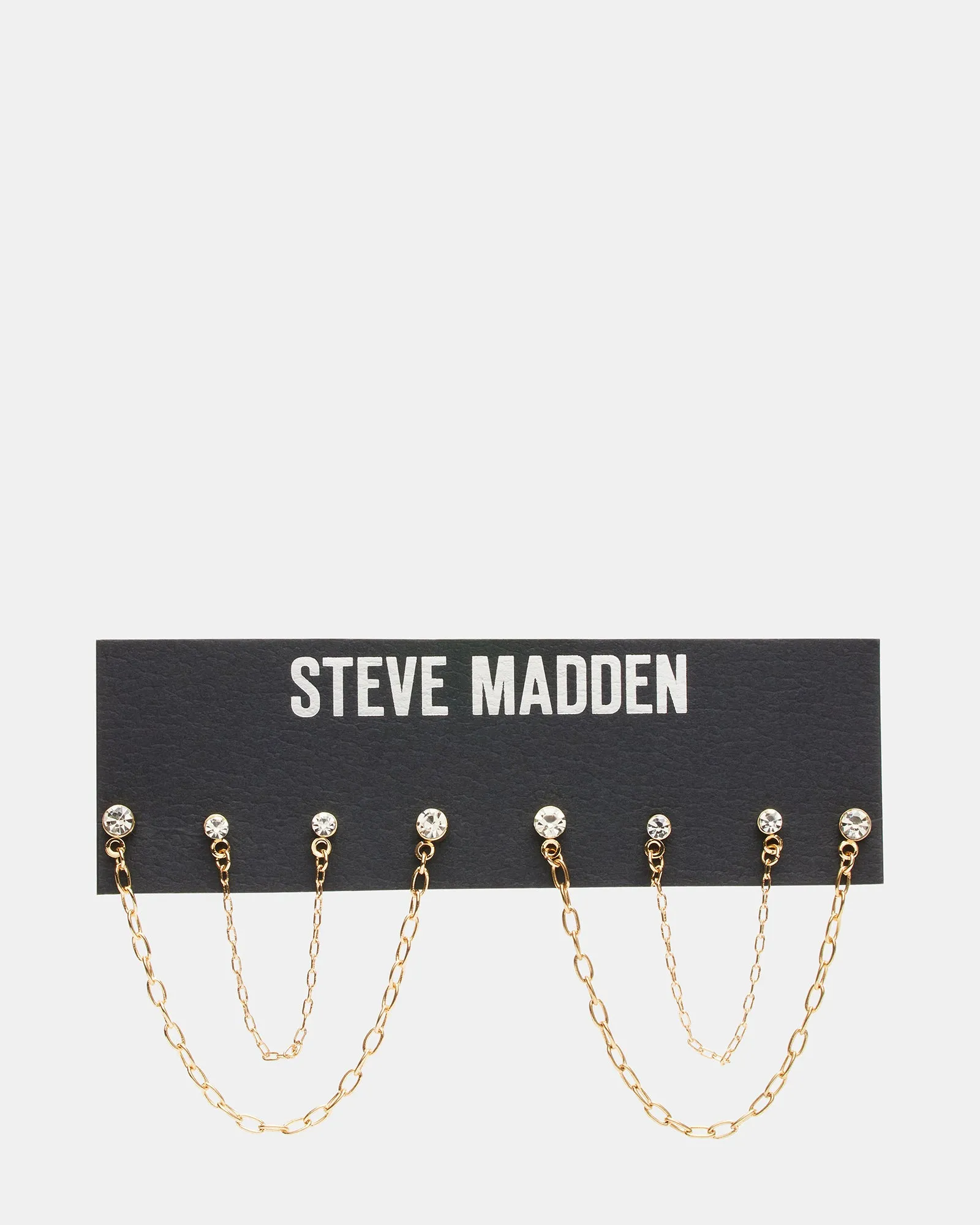 CRYSTAL CHAIN EARRINGS SET GOLD