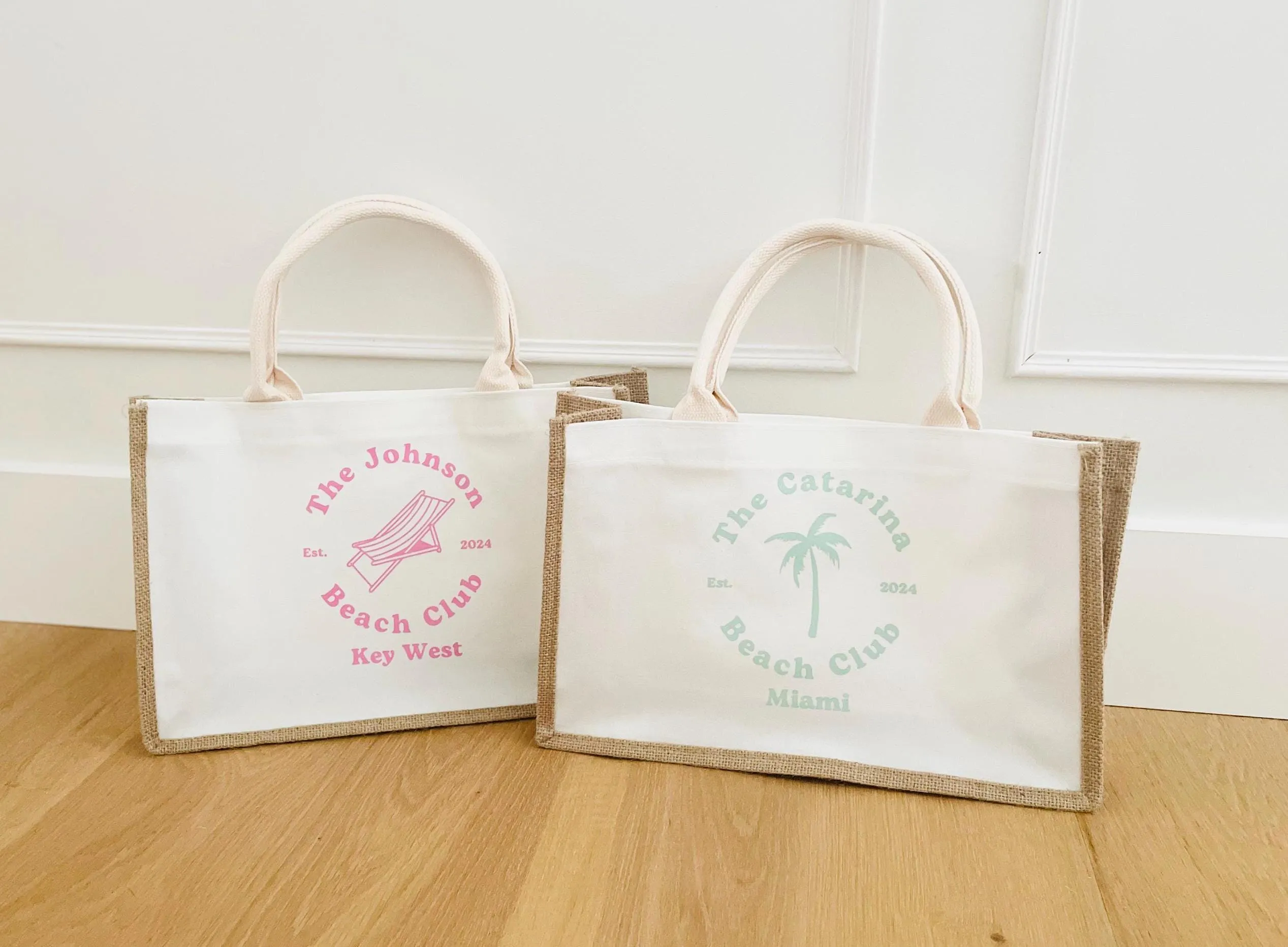 Custom Jute Bridesmaid Bags