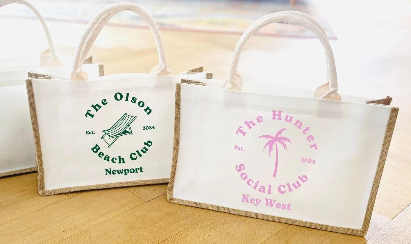 Custom Jute Bridesmaid Bags
