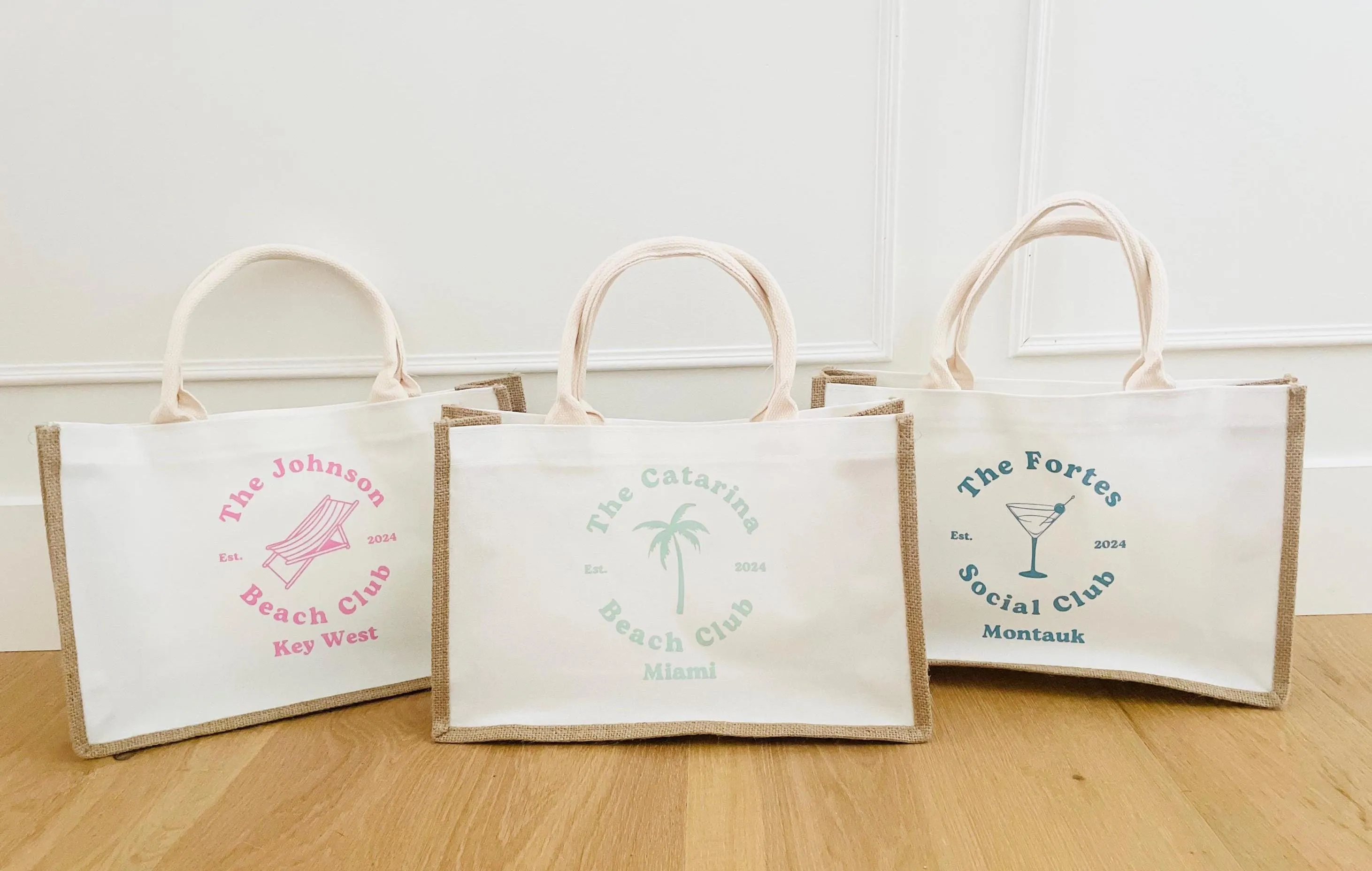 Custom Jute Bridesmaid Bags
