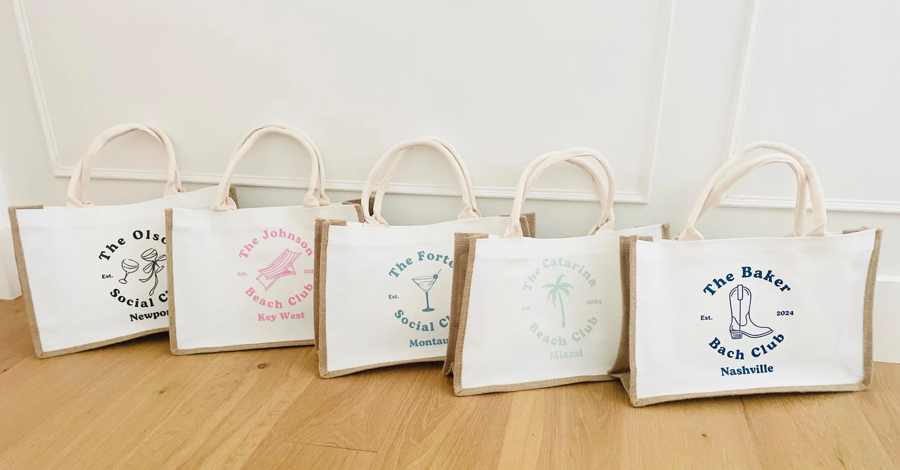 Custom Jute Bridesmaid Bags