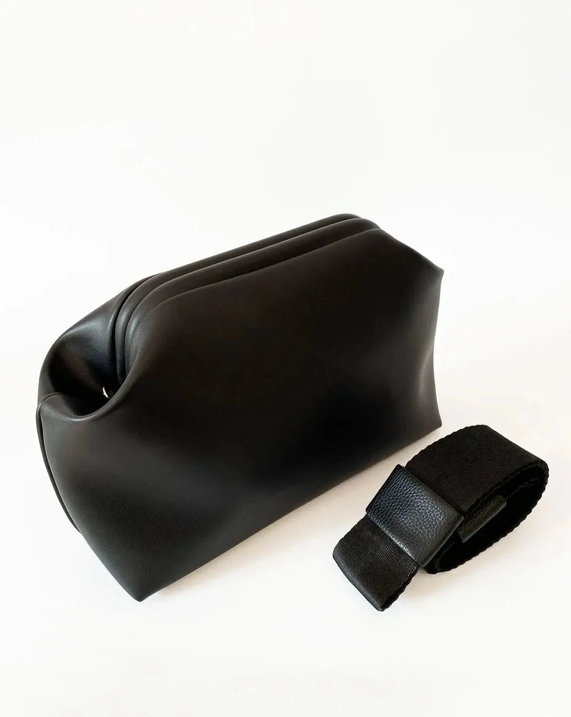 Elegant Black Faux Leather Handbag - Versatile Design with Removable Handle