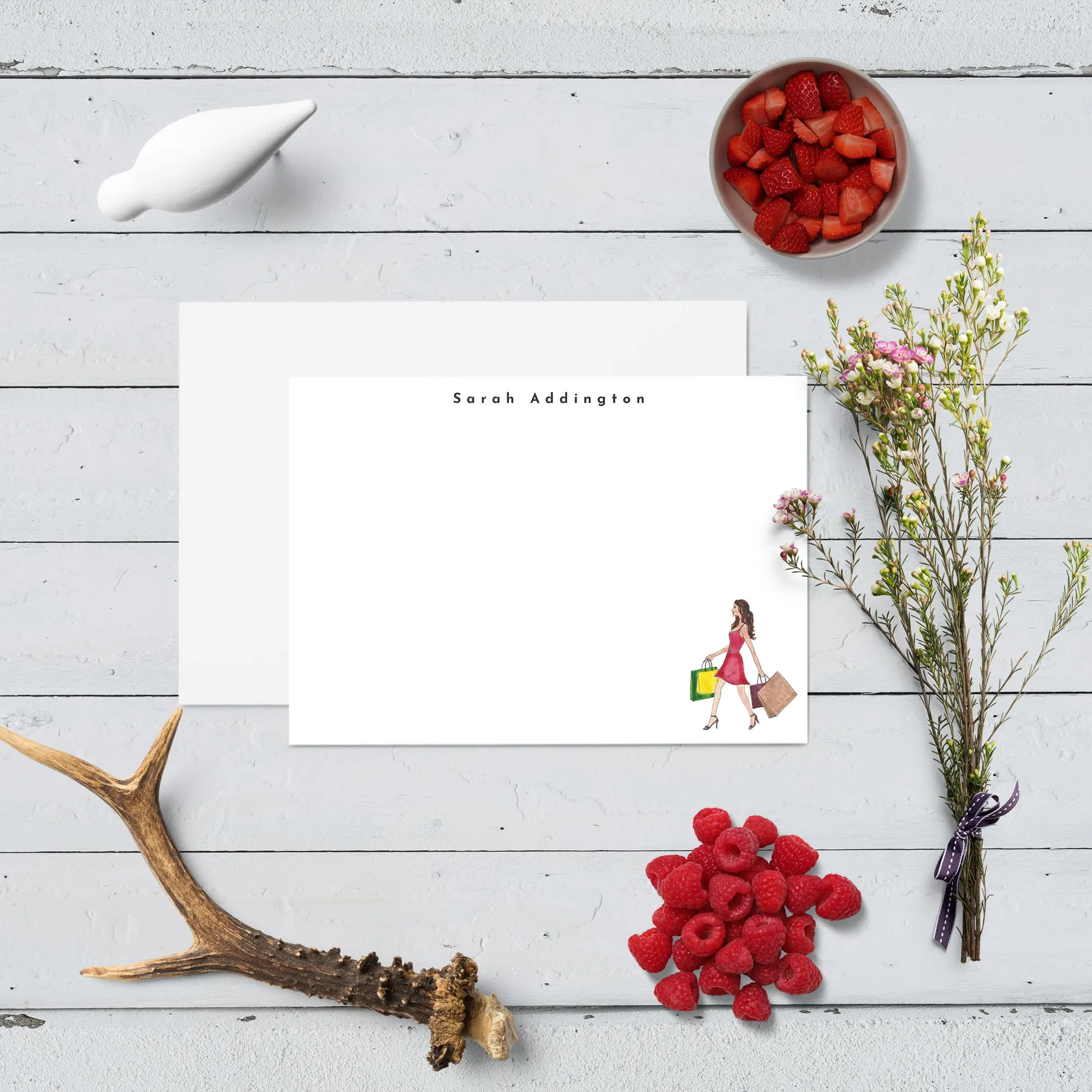 Flat Notecard Set Charlotte Collection
