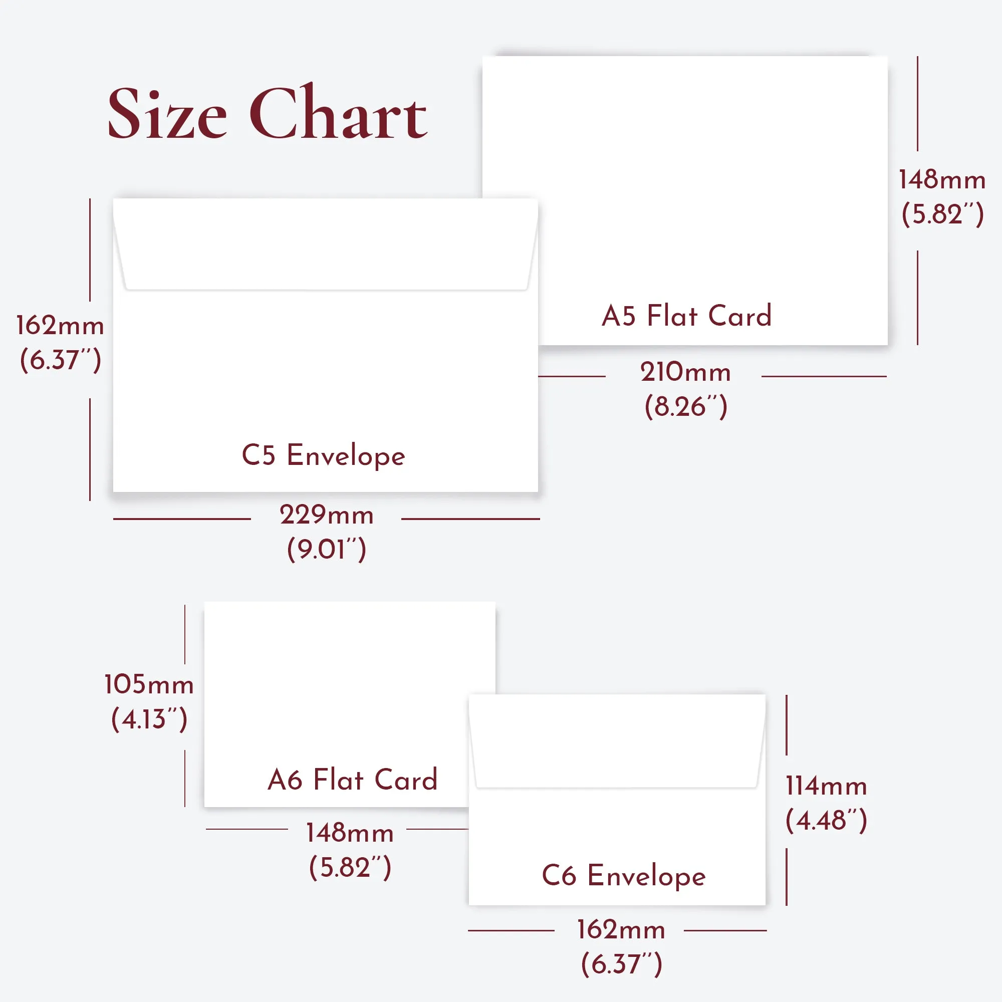 Flat Notecard Set Charlotte Collection