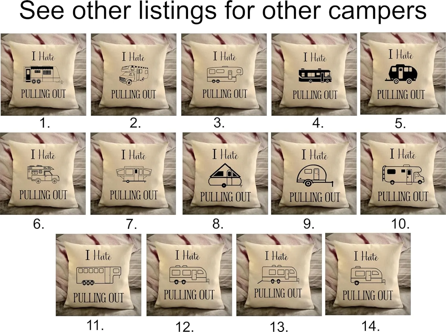Funny Campsite decor Throw Pillow - I hate Pulling out Camping pillow cover - USA personalized Pillow cover - Custom Gift for Camper for Truck camper