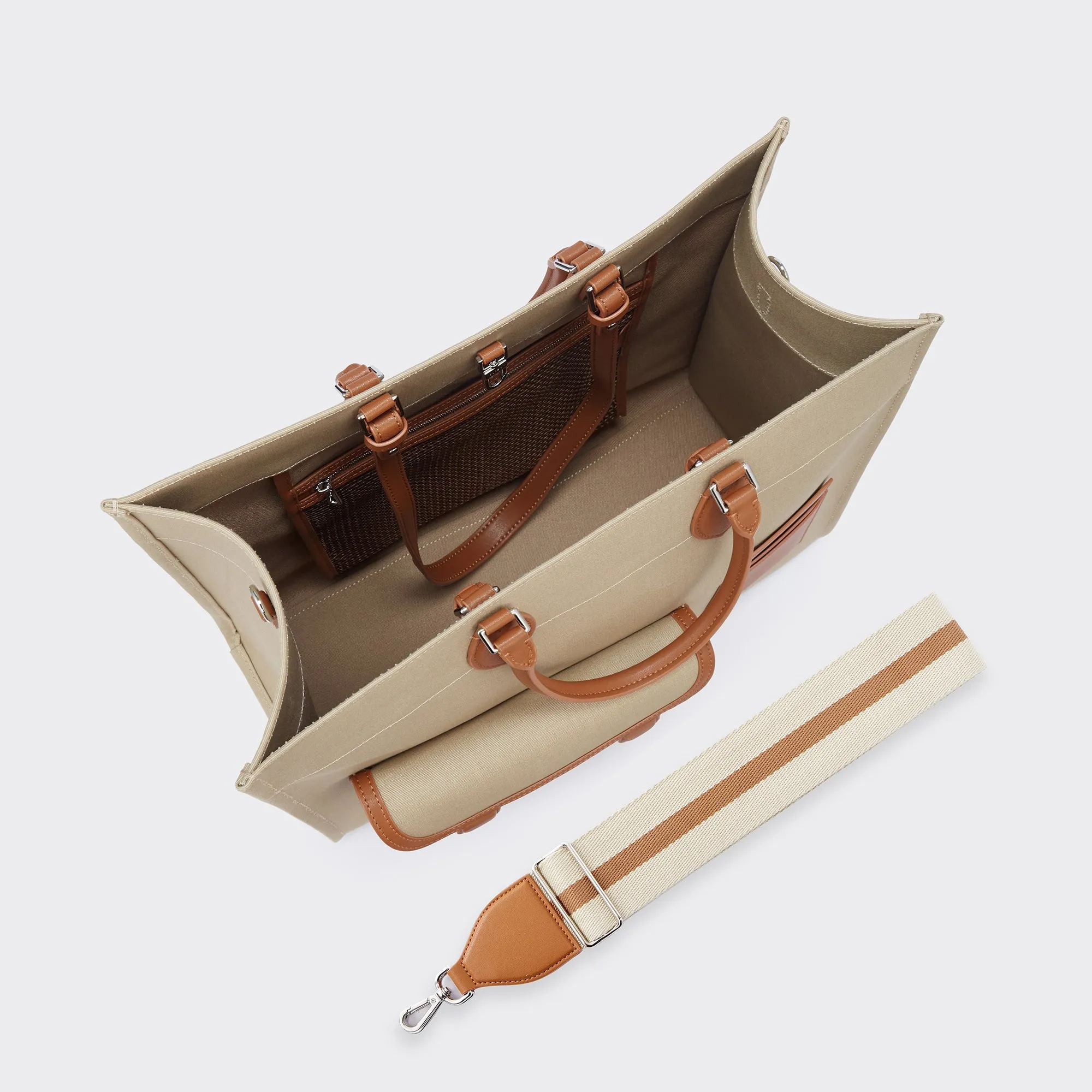 Gabriel Large Canvas Tote - Khaki