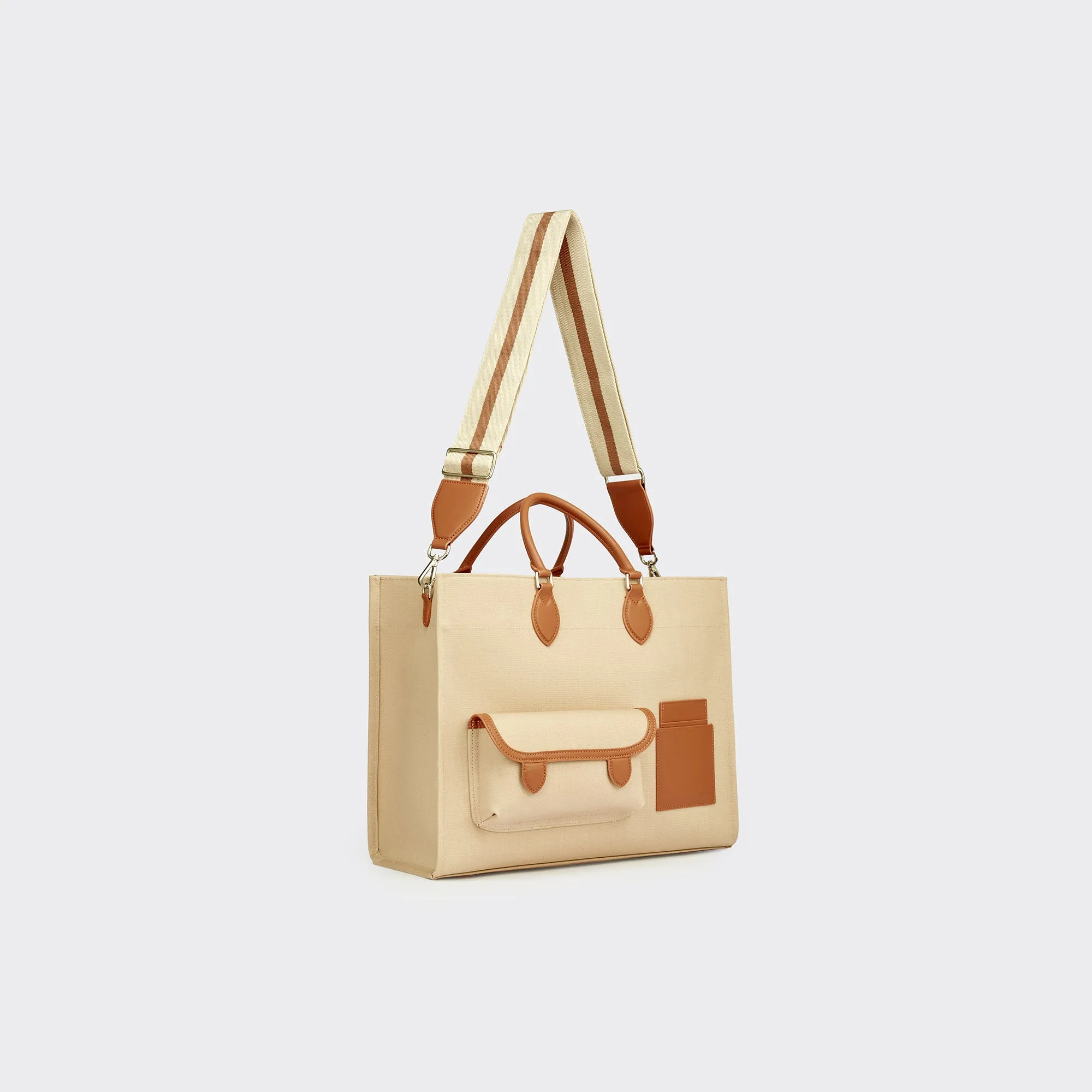 Gabriel Large Canvas Tote - Khaki